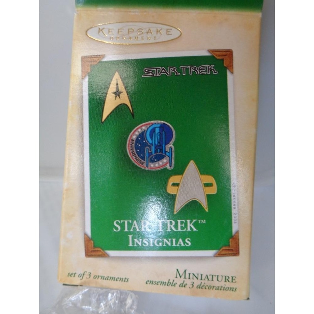 Hallmark Star Trek Insignias Miniature set of 3 Christmas Ornament